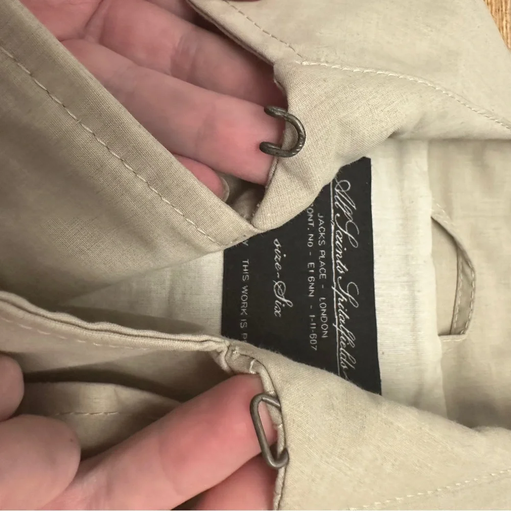 Classic Women’s Trench Coat All Saints Women's Beige Trench Belted small UK 6 - Picture 7 of 10